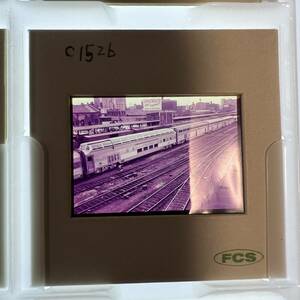 【昔の海外鉄道写真 ネガ ポジ】アメリカの鉄道■シカゴ■車両基地/貨物列車/ディーゼル機関車■星晃 氏 所蔵■C1526