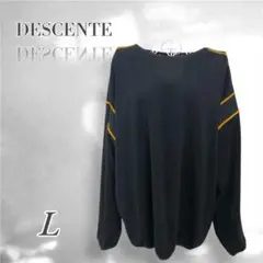 DESCENTE デサント　トレーナー/スウェット　長袖　黒　ロゴ　L ラフ