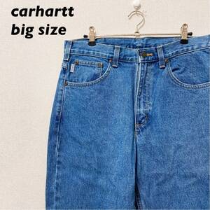 カーハート　デニム　ジーンズ　ジーパン　パンツ　革タグ　ビッグサイズ　ジーパン　carhartt