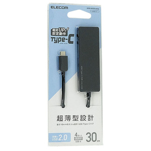 ELECOM エレコム製 USB Type-C接続4ポートUSB2.0ハブ U2HC-A430BBK ブラック [管理:1000020985]