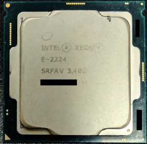 Intel CPU Xeon E-2224 SRFAV 4C/4T 3.4～4.6GHz Cache 8MB DDR4-2666 TDP 71W FCLGA1151