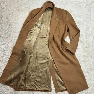 XL 超豪華 圧巻カシミヤ ジョルジオアルマーニ GIORGIO ARMANI メンズ チェスターコート ダブル ロング コート キャメル ビジネス LL 52