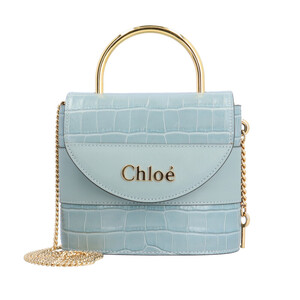 クロエ スモールアビーロックチェーンバッグ ショルダーバッグ レザー CHC19WS220A8744L ブルー レディース Chloe 中古 美品