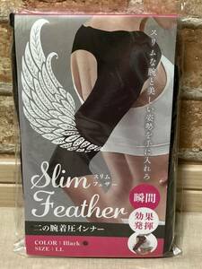 ■Slim Feather/スリムフェザー■LL■黒/ブラック■二の腕着圧インナー/二の腕シェイパー■