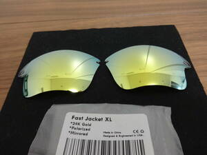 POLARIZED刻印入り！★ ファストジャケットXL用 カスタム偏光ハイグレードレンズ 24K GOLD Color Polarized 新品 Oakley Fast Jacket XL