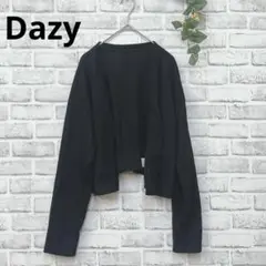 良品【デイジー】Dazy（L）カーディガン ショート丈 長袖 薄手 黒