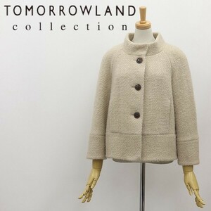 ◆TOMORROWLAND collection トゥモローランド コレクション ウール スタンドカラー ショート コート ライトベージュ 38