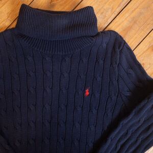 USA古着 Ralph Lauren Sport ラルフローレンスポーツ ワンピースニット レディース Sサイズ ネイビー カジュアル ワンポイント S0911