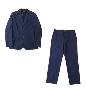 美品 A.P.C. アーペーセー セットアップ テーラードジャケット パンツ スラックス スーツ コットン ITALY製生地 ネイビー メンズ S / XS