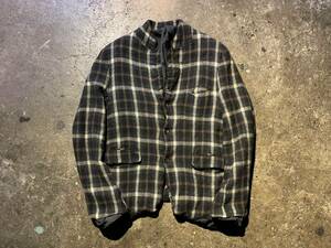 COMME des GARCONS HOMME PLUS 94AW ウール縮絨切替ジャケット チェック AD1994 90s コムデギャルソンオムプリュス PJ-04032M 初期縮絨