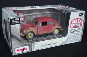 【絶版・稀少入手困難・美品】VW ビートル パティーナ 1/24 ★Maisto OLD FRIENDS★1:24 Volkswagen Beetle