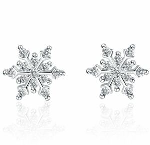 再入荷★新品★送料無料 繊細な雪の結晶 13連CZダイヤモンドピアス プラチナ仕上 シルバー925 レディースアクセサリー ジルコニア 限定