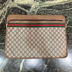 【美品】GUCCI★グッチ クラッチバッグ ブリーフケース セカンドバッグ 書類鞄 薄型 GG柄 正規品