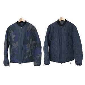 3.1 Phillip Lim スリーワンフィリップリム 12AW デジタルカモ柄中綿リバーシブルジャケット ネイビー XS ITFE0QL0PY26