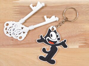 ◆送料\110◆【Felix the Cat・フィリックス】※《キャラクターラバーキーホルダー》　アメリカン雑貨　キーリング　RC027