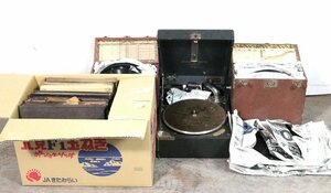 【ト長】蓄音機 SP盤 レコード 大量 まとめ売り コロンビア レコードプレーヤー NO.56 すみだ川 四方舞 など IR000IOE68