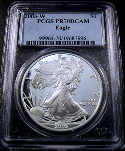 ●アメリカ 2003年W PCGS PR70DC イーグル銀貨