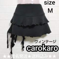 carokaro★ミニスカート★Ｍ BLACK黒【ヴィンテージ】