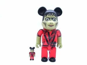 ■新品同様■ BEARBRICK ベアブリック マイケルジャクソン Thriller Zomdie 400％+100％ ベア フィギュア インテリア レッド系 AW5477