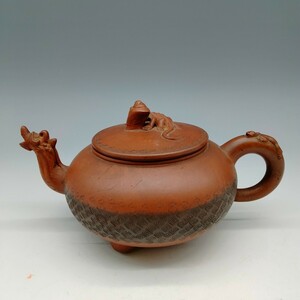 紫砂 朱泥 急須 煎茶道具 中国美術 中国宜興 唐物 中国古玩　在銘　