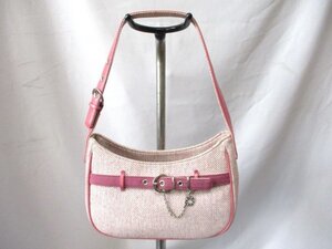 【O263】4℃/ヨンドシー◇ハンドバッグ　PK　チャーム付　W27cm