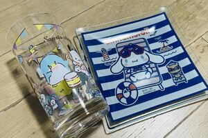 新品 サンリオ当りくじ シナモン ガラストレー&タキシードサム はんぎょどん ポムポムプリン けろっぴ柄のグラス