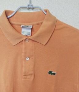 【サイズ4】ラコステ LACOSTE ポロシャツ オレンジ L エルサルバドル製 正規品 L1212 半袖シャツ Tシャツ ゴルフ スポーツウェア フレラコ