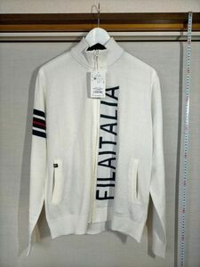 W119　☆新品・未使用☆『FILA GOLF　フィラゴルフ』　ゴルフウェア　フルジップ　ニット　トップス　白系　サイズM