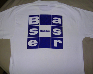 激レア90年代USA製バサーTシャツL 当時物デッドストックBasser Allstar Classic 白 紺 ルアーフィッシングPOPEYEバス釣り月刊誌つり人社