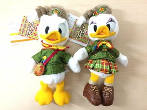 ディズニー TDL ドナルド デイジー ぬいぐるみバッジ 2点 ウッドチャック グリーティング タグ付き 6A34 【60】