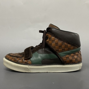 ルイヴィトン LOUIS VUITTON スニーカー 7 1/2 レザー ブラウン メンズ ダミエ/ハイカット GO0170 靴