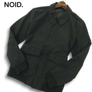 NOID. ノーアイディー 通年 CN クロス WAX加工★ A2 フライト JKT ジャケット Sz.2　メンズ 黒　A4T09950_9#O