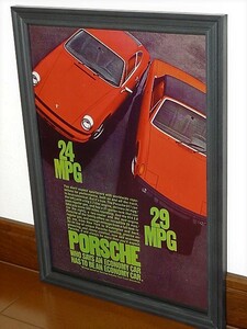 1974年 USA 70s vintage 洋書雑誌広告 額装品 Porsche 911 914 ポルシェ / 検索用 店舗 ガレージ 看板 装飾 サイン ディスプレイ (A4size)