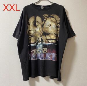 レア 古着 ASAP ROCKY 着用 90s Bob Marley Catch A Fire Tee XXL Black ボブマーリー Tシャツ band rap エイサップロッキー ラップT