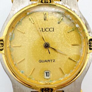 A2501-1-24 １円スタート 不動品ジャンク クオーツ GUCCI グッチ　9000L レディース腕時計 シルバー　 ゴールド アンティーク