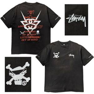 STUSSY/ステューシー/00S/ARCHIVE/アーカイブ/フルデコプリントTシャツ/両面・両袖プリント/スカル×英字/SIZE L