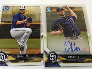 【Diamondbacks/LOGAN ALLEN】2018 Bowman Chrome Auto