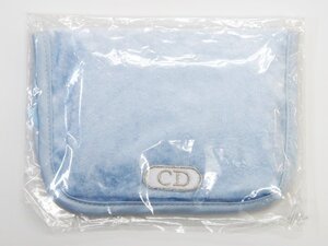 中古・未使用【Christian Dior ディオール】CDティッシュケース ホワイト ライトブルー 青色