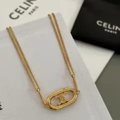 新品 CELINE セリーヌ マイヨン トリオンフ ネックレス ゴールド