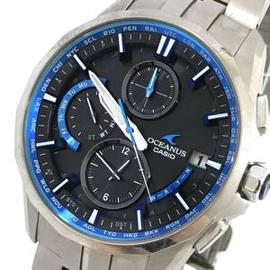 美品 CASIO カシオ OCEANUS オシアナス マンタ 腕時計 OCW-S3000-1AJF 電波ソーラー チタン マルチバンド6 ブルー 箱付き 動作確認済み