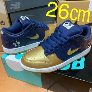 レア 26センチ Supreme × Nike Dunk Low Pro Metallic Silver Gold シュプリーム ナイキ ダンク ロープロ メタリックゴールド SNKRS購入