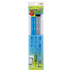 （まとめ買い）三菱鉛筆 uni タブレット授業えんぴつ 2B 4本入 ブルー K7082TB4P2B 〔×10〕