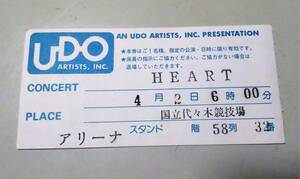 チケット半券 Heart ハート コンサート　ツアーグッズ ライブグッズ 国立代々木競技場