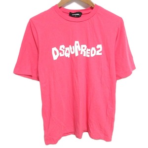 美品 23SS DSQUARED2 ディースクエアード ロゴプリント 半袖 クルーネック Tシャツ カットソー S ピンク