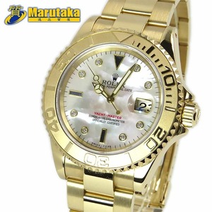 送料無料 ロレックス ヨットマスター 16628NGS 1993年 K18 シェル ダイヤ サファイア トリチウム ROLEX 逸品質屋 尼崎 a22-26-4