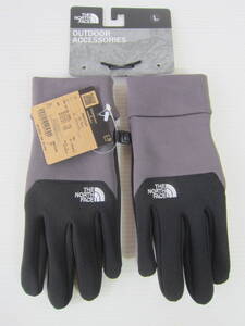 新品◆ノースフェイスTHE NORTH FACEトレッキング グローブ M Etip Glove 黒グレー 保温 防風 タッチパネル対応 アウトドア登山キャンプ /L