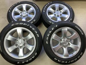 ハイエースに!!120プラド純正 17インチ 7.5J IS30(オフセット+30) 6/139.7◆ナスカー 215/60R17 ホワイトレター付◆200系ハイエース 