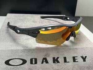 偏光★OAKLEYオークリーRADAR レーダーパス FMJガンメタシルバー/FIRE POLARIZE VENTEDミラー USA製サングラス ドライブ釣り VINTAGE