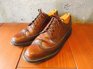 ビンテージ70’s80’s●J.C.Penneyウイングチップシューズ茶size 9D●230703k4-m-dshs-27cm 1970s1980sメンズ革靴ドレスシューズ