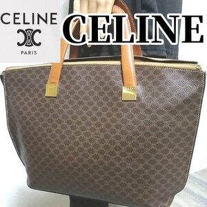 【美品】A4収納可　CELINE　セリーヌ　トートバッグ　マカダム柄　PVC　レザー　 ビジネスバッグ　 ハンドバッグ